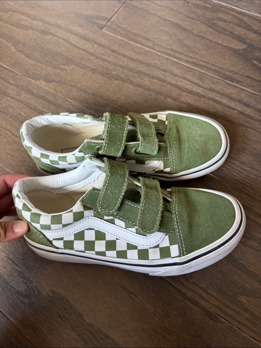 Vans Kids Olive Green Check Skater Sneakers